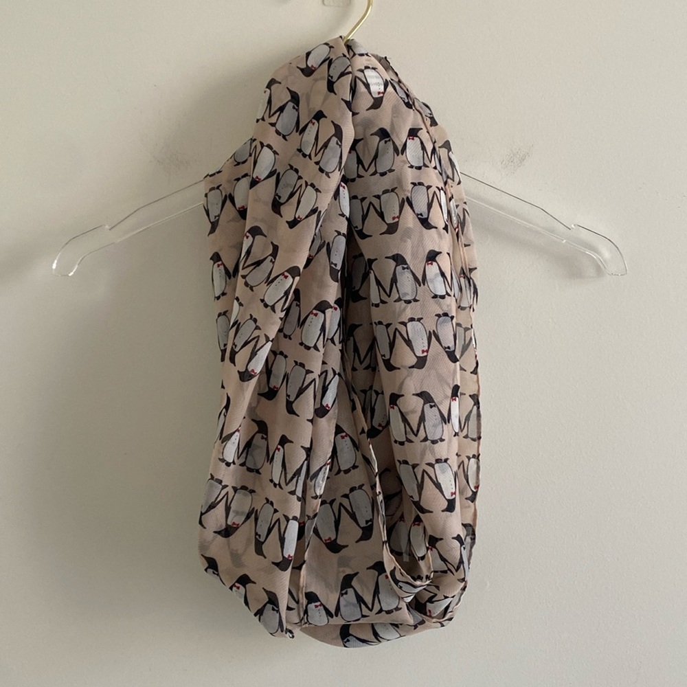 Charming Charlie Penguin Print Infinity Scarf